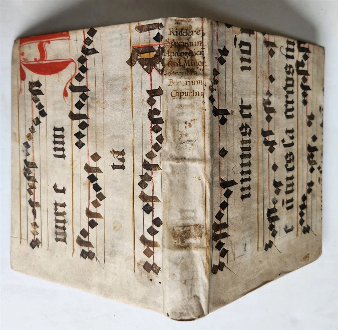 1653 ANNALS of CAPUCHIN ORDER of Z.Boverus antique ANTIPHONAL VELLUM BINDING (1 of 11)