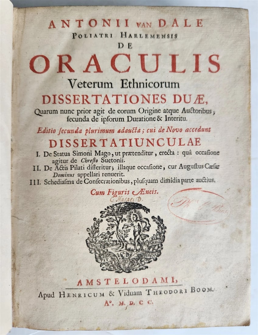 1700 De oraculis veterum ethnicorum by ANTON van DALE antique ILLUSTRATED 17th C (1 of 14)