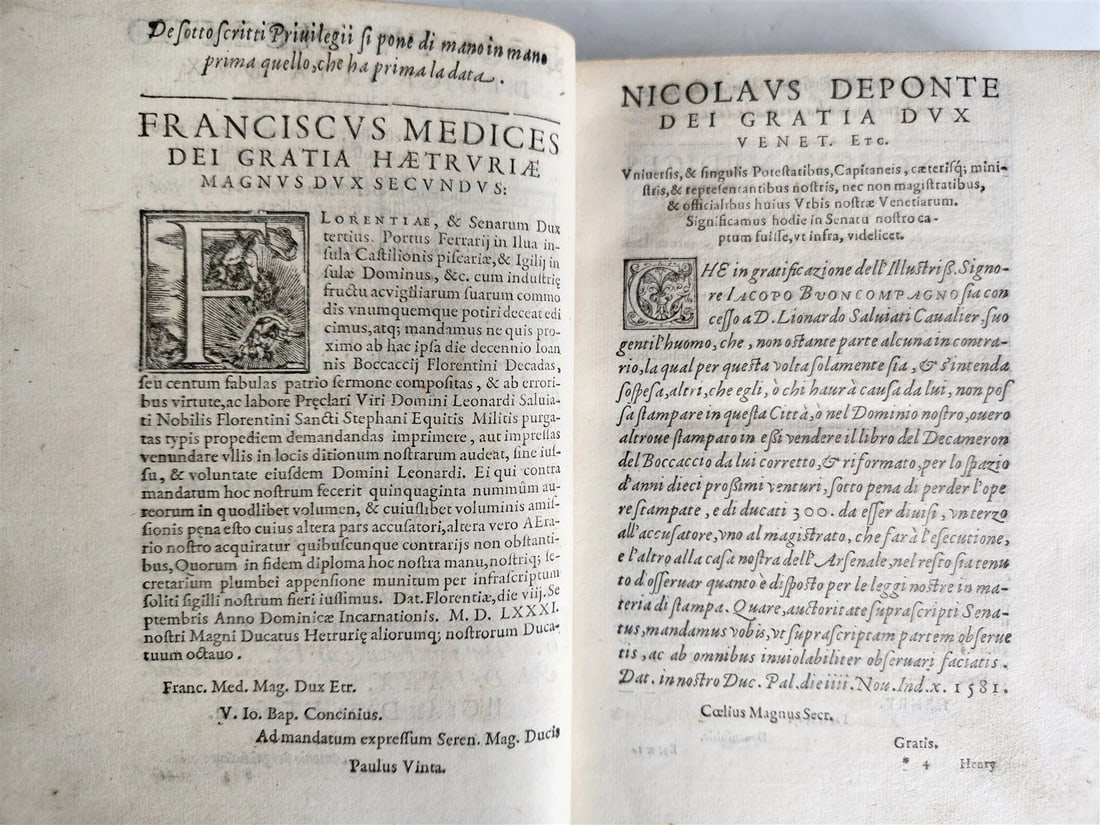 1582 DECAMERON by GIOVANI BOCCACCIO 16th CENTURY antique AMAZING BINDING - 11