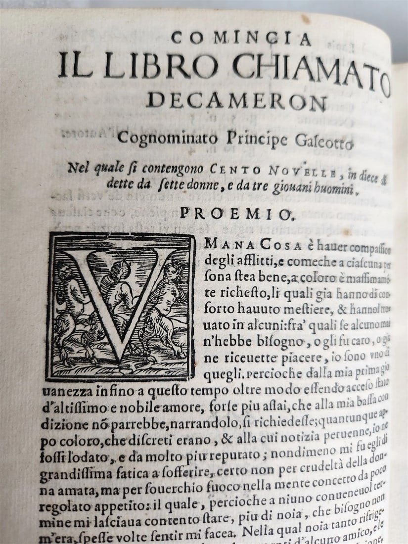 1582 DECAMERON by GIOVANI BOCCACCIO 16th CENTURY antique AMAZING BINDING - 12