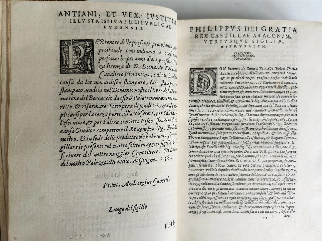 1582 DECAMERON by GIOVANI BOCCACCIO 16th CENTURY antique AMAZING BINDING - 14