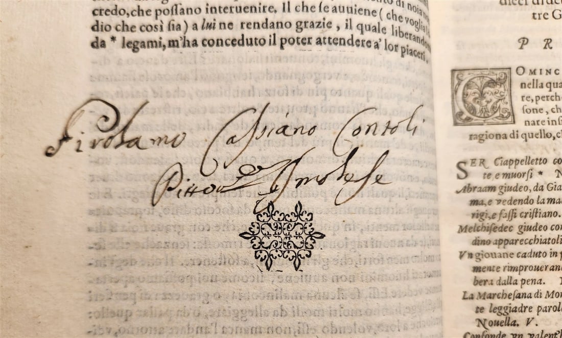 1582 DECAMERON by GIOVANI BOCCACCIO 16th CENTURY antique AMAZING BINDING - 6