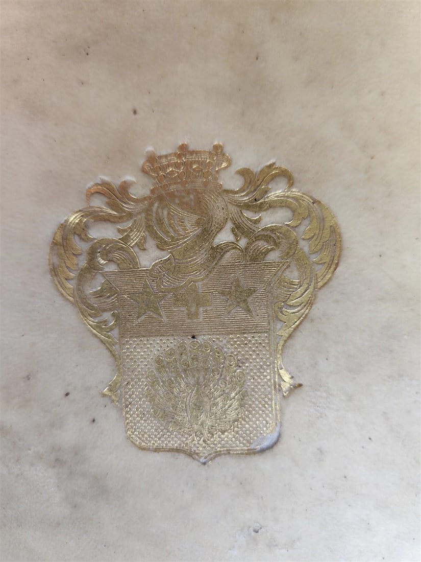 1658 LIFE of BASIL the GREAT antique VELLUM BINDING w/ COAT of ARMS provenance - 6