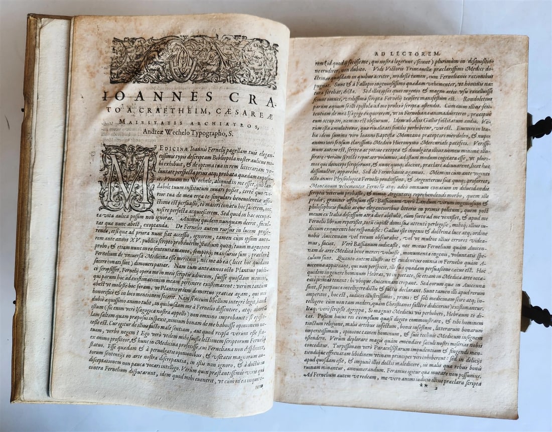 1610 MEDICAL TREATISE by FERNELL antique Universa medicina PIGSKIN BOUND FOLIO - 10