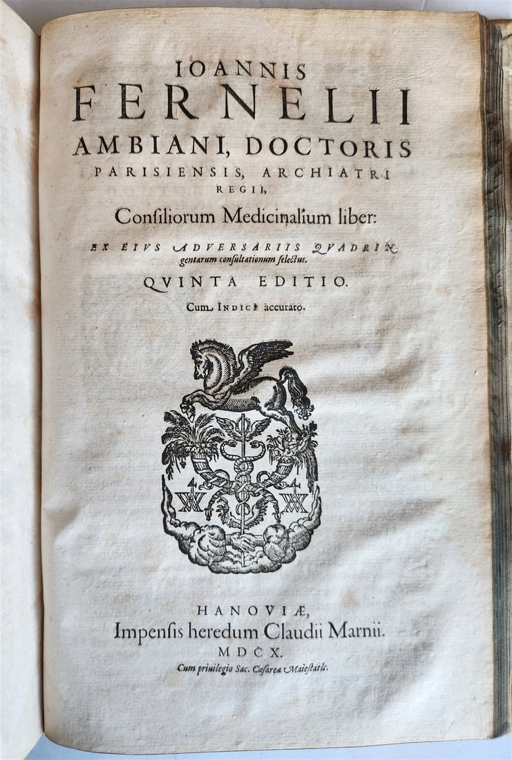 1610 MEDICAL TREATISE by FERNELL antique Universa medicina PIGSKIN BOUND FOLIO - 5