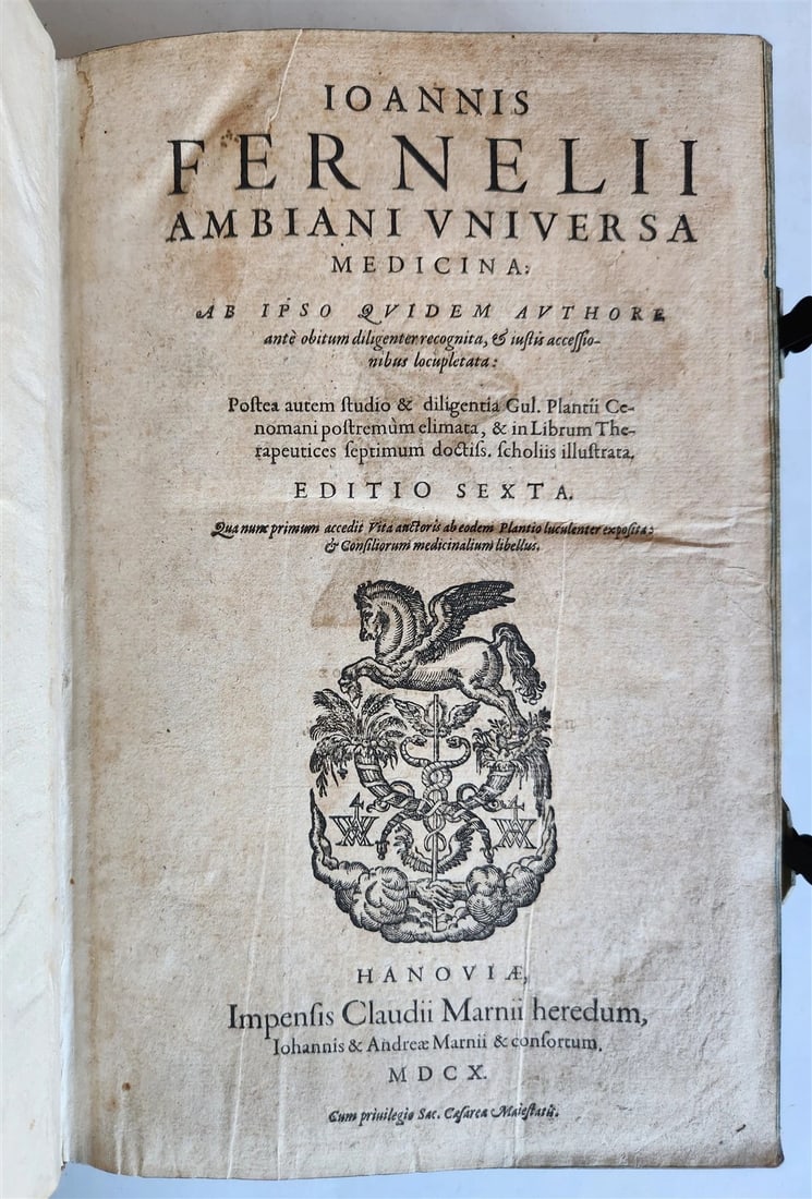 1610 MEDICAL TREATISE by FERNELL antique Universa medicina PIGSKIN BOUND FOLIO - 7