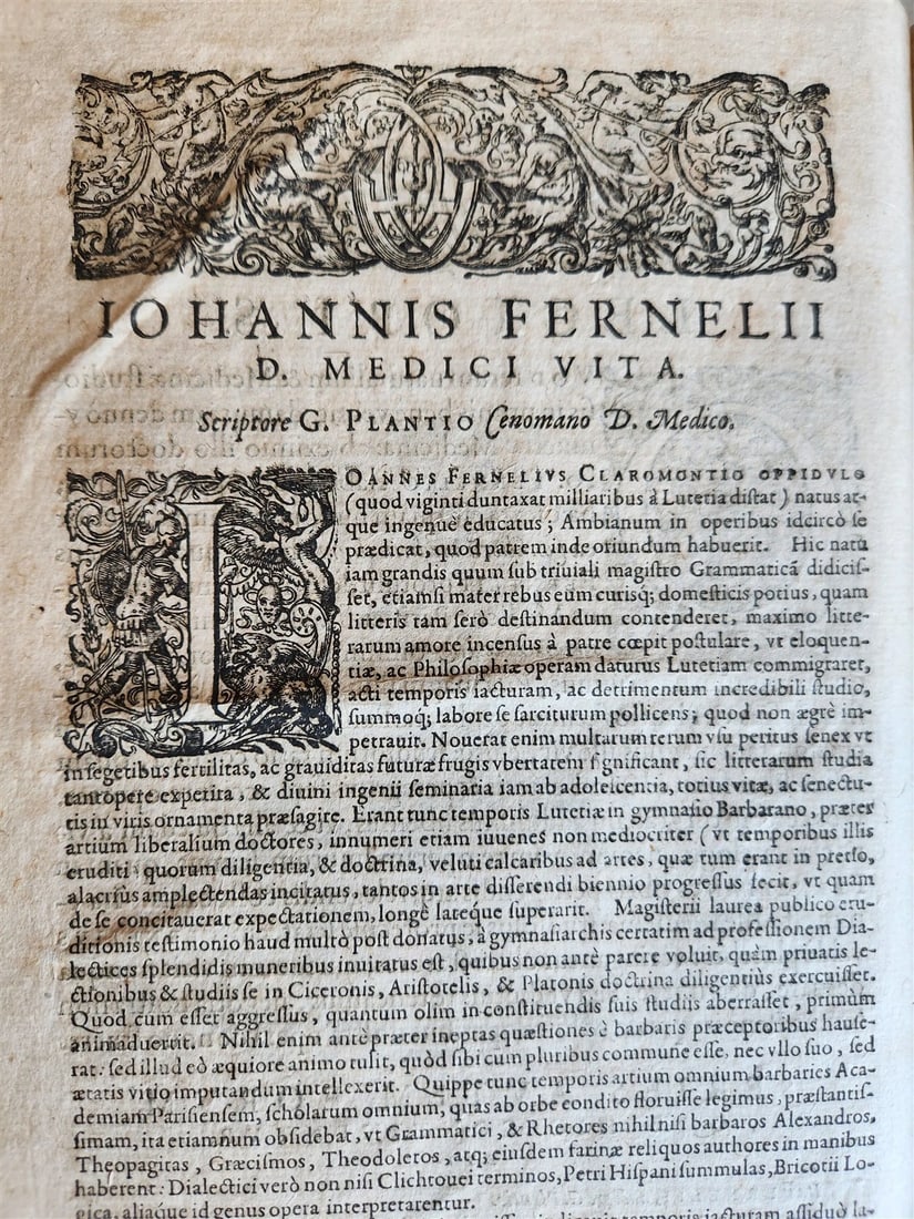 1610 MEDICAL TREATISE by FERNELL antique Universa medicina PIGSKIN BOUND FOLIO - 8