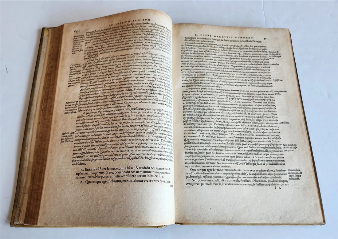 1561 COMMENTARY on BIBLE BOOK OF JUDGES by Peter Martyr Vermigli antique VELLUM - 5