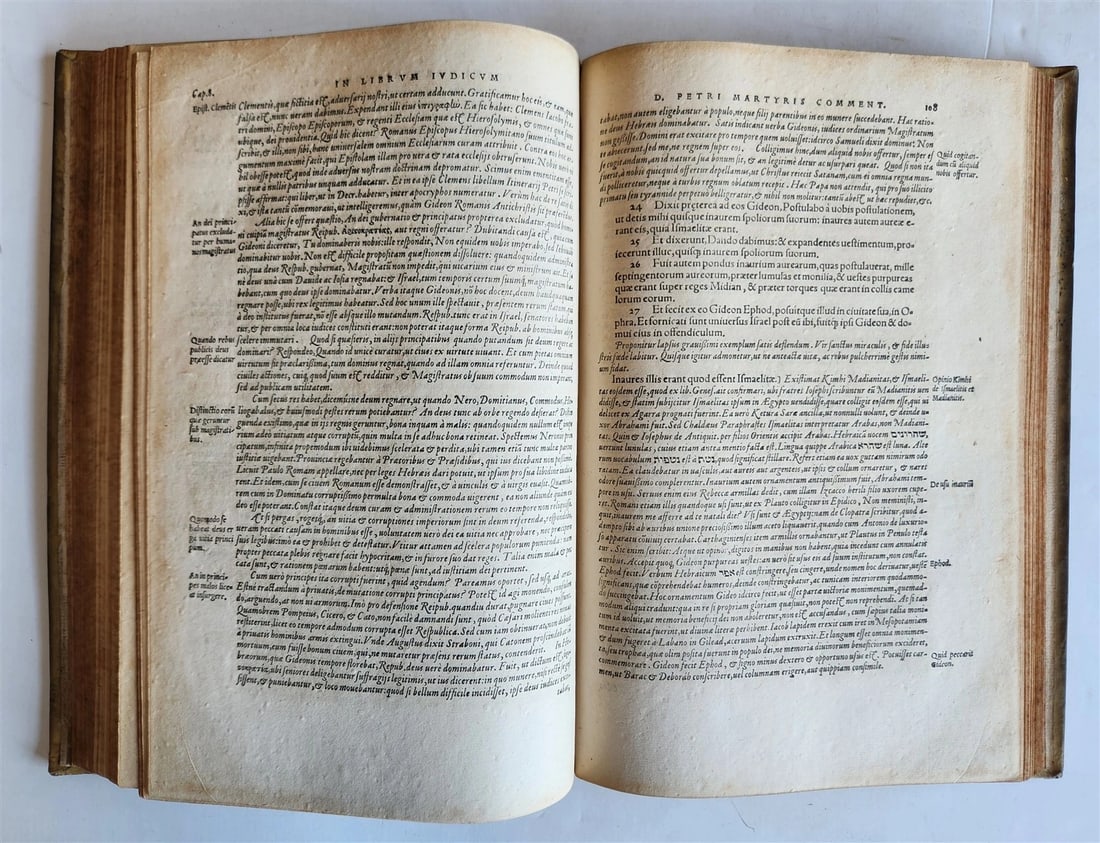 1561 COMMENTARY on BIBLE BOOK OF JUDGES by Peter Martyr Vermigli antique VELLUM - 8