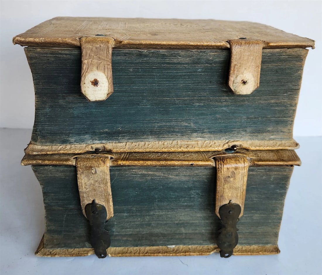 1701 RARE SERMONS of Trauner 2 VOLUMES antique scarce PIGSKIN BINDING - 4