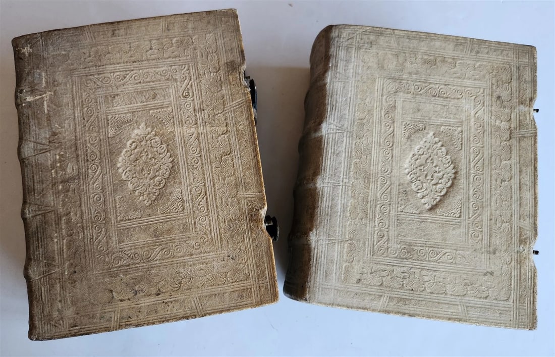 1701 RARE SERMONS of Trauner 2 VOLUMES antique scarce PIGSKIN BINDING - 5