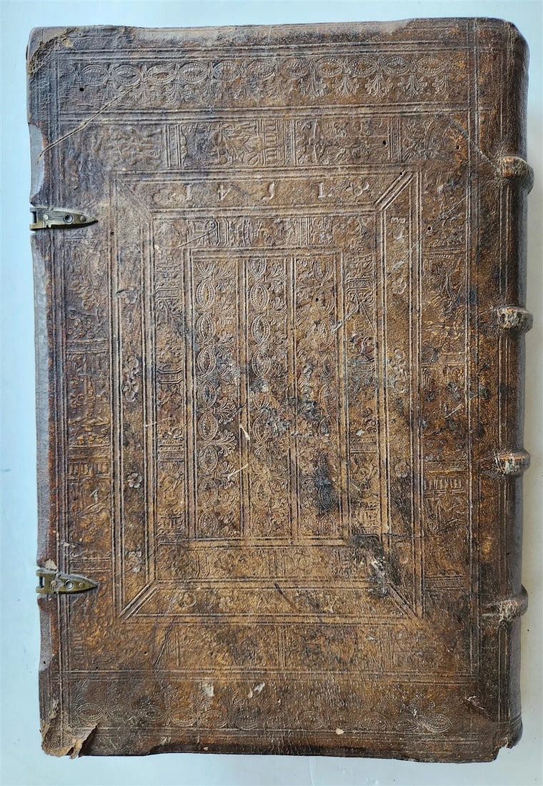 1535 LIVES OF ILLUSTRIOUS GREEKS & ROMANS by PLUTARCH antique PIGSKIN FOLIO - 7