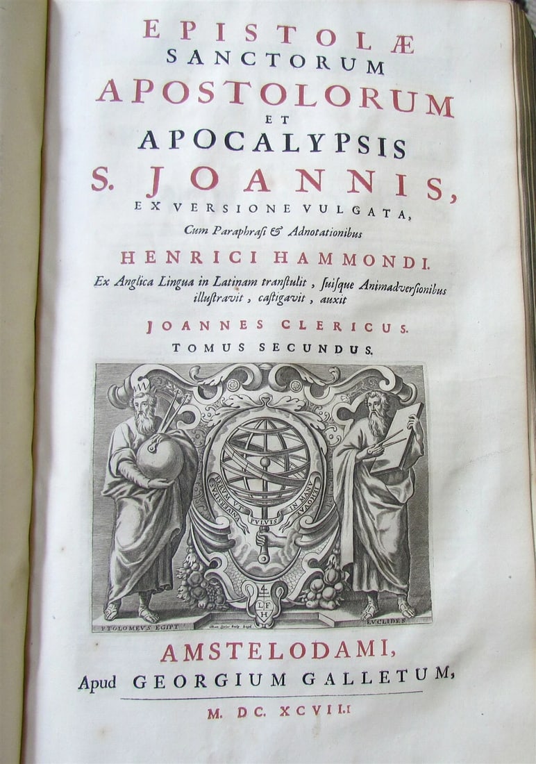 1698 BIBLE NEW TESTAMENT Novum testamentum antique VELLUM BOUND MASSIVE FOILO - 8