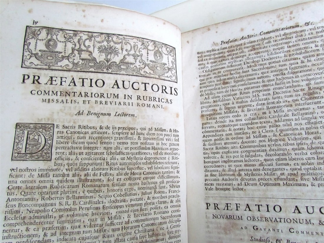 1749 2 VOLUMES THESAURUS SACRORUM RITUUM VELLUM BOUND FOLIO antique - 8