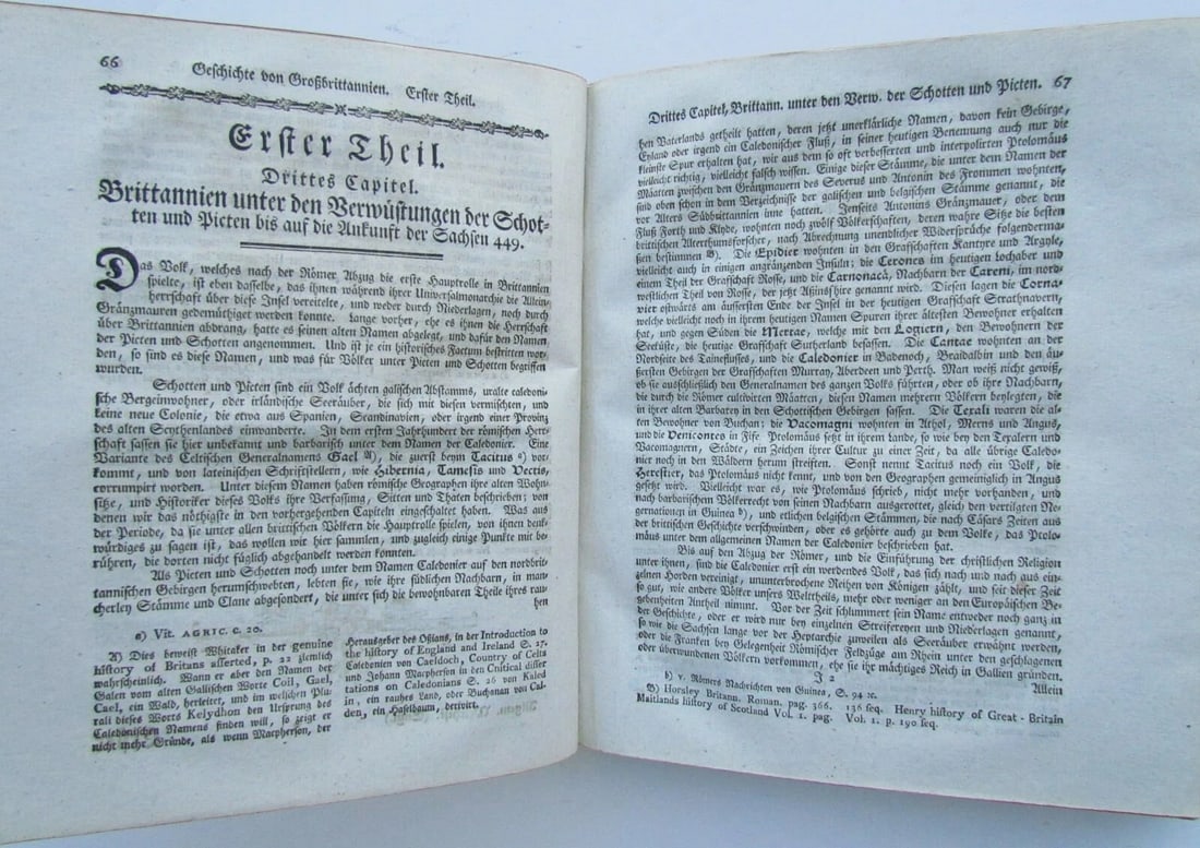 1783 WORLD HISTORY ANTIQUE VELLUM BOUND BOOK in GERMAN by Matthias Sprengel - 4