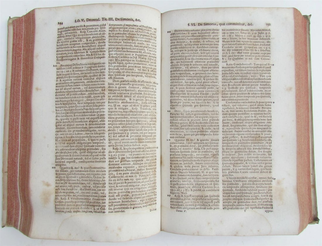 1729 VELLUM BOUND ANTIQUE FOLIO JUS CANONICUM UNIVERSUM by R.P.F. ANACLETO - 7