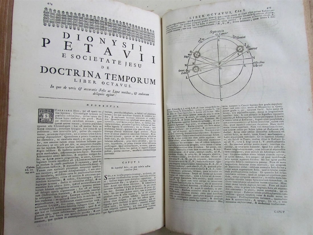 1734 2 vol DIONYSII PETAVII CHRONOLOGY TREATISE VELLUM FOLIO antique ILLUSTRATED - 6