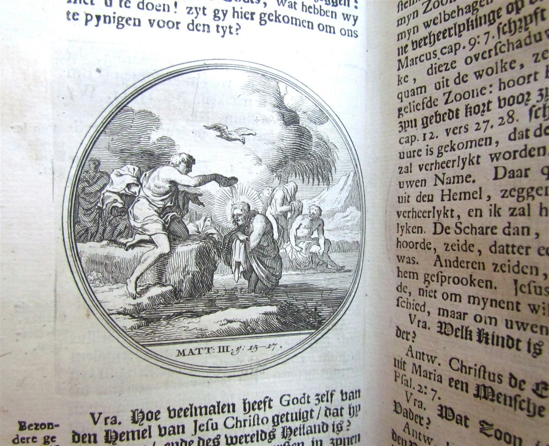 1739 NEW TESTAMENT BIBLE HISTORY ILLUSTRATED w/ 47 ENGRAVINGS antique VELLUM - 5