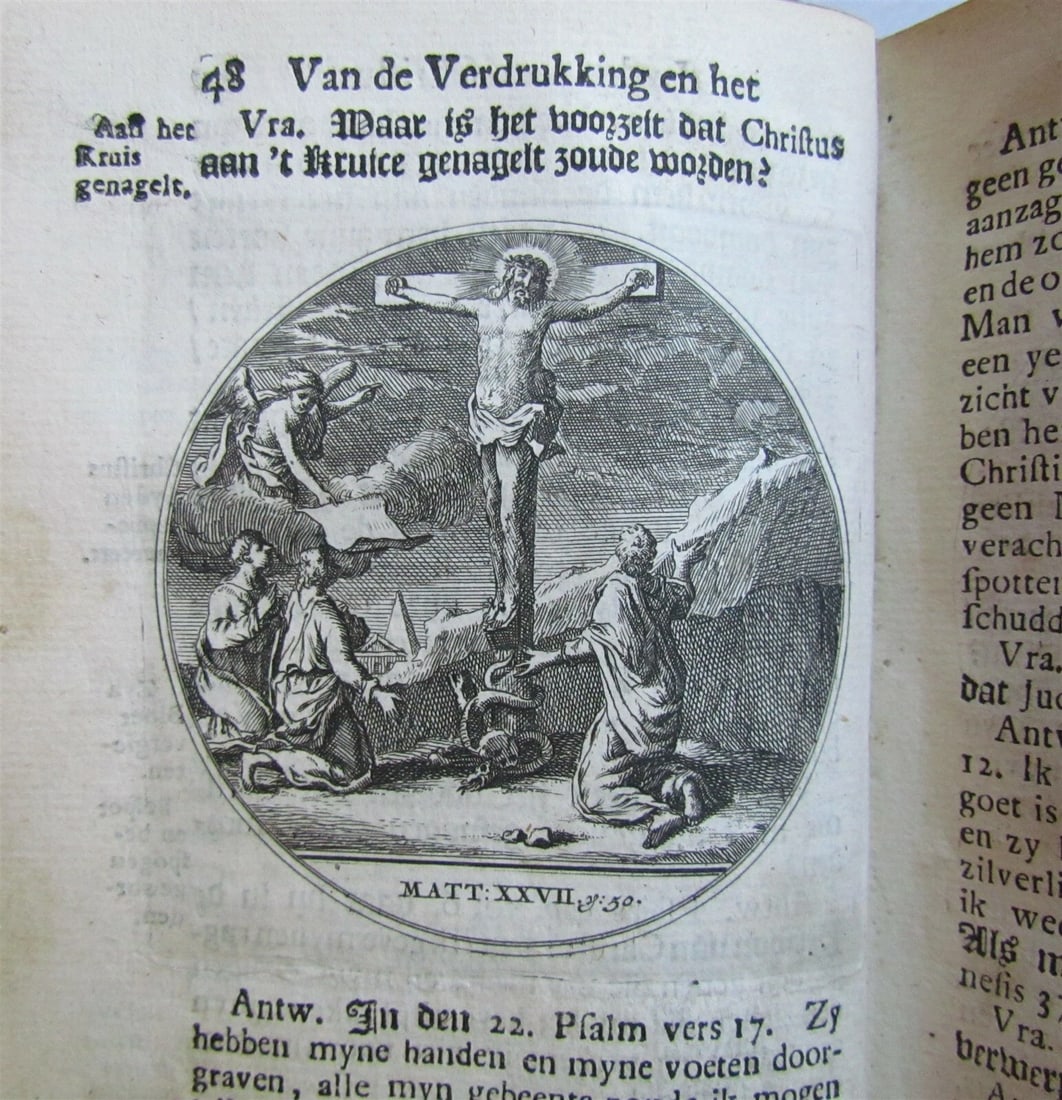 1739 NEW TESTAMENT BIBLE HISTORY ILLUSTRATED w/ 47 ENGRAVINGS antique VELLUM - 7