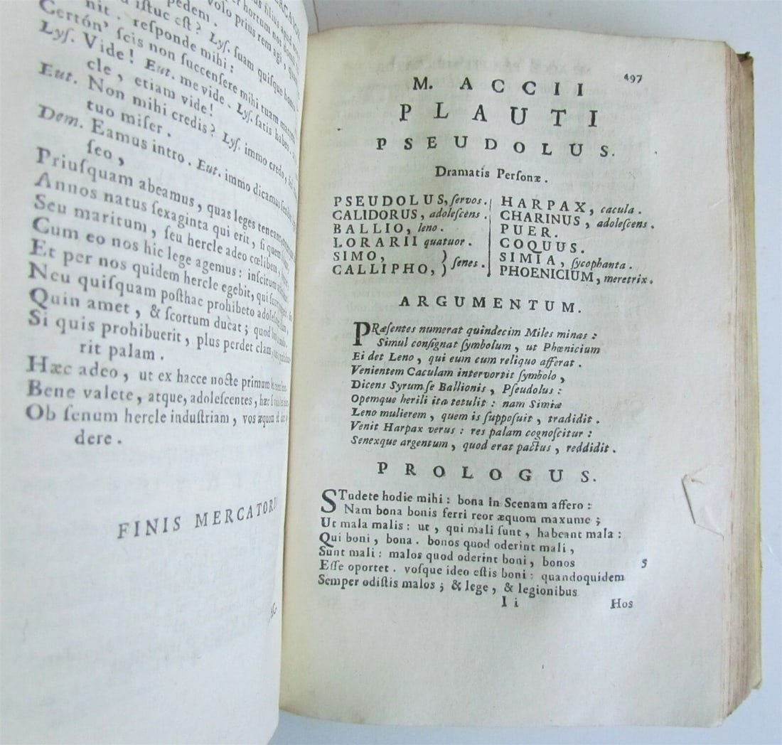 1725 M. Accii Plauti COMOEDIAE antique VELLUM BOUND - 6