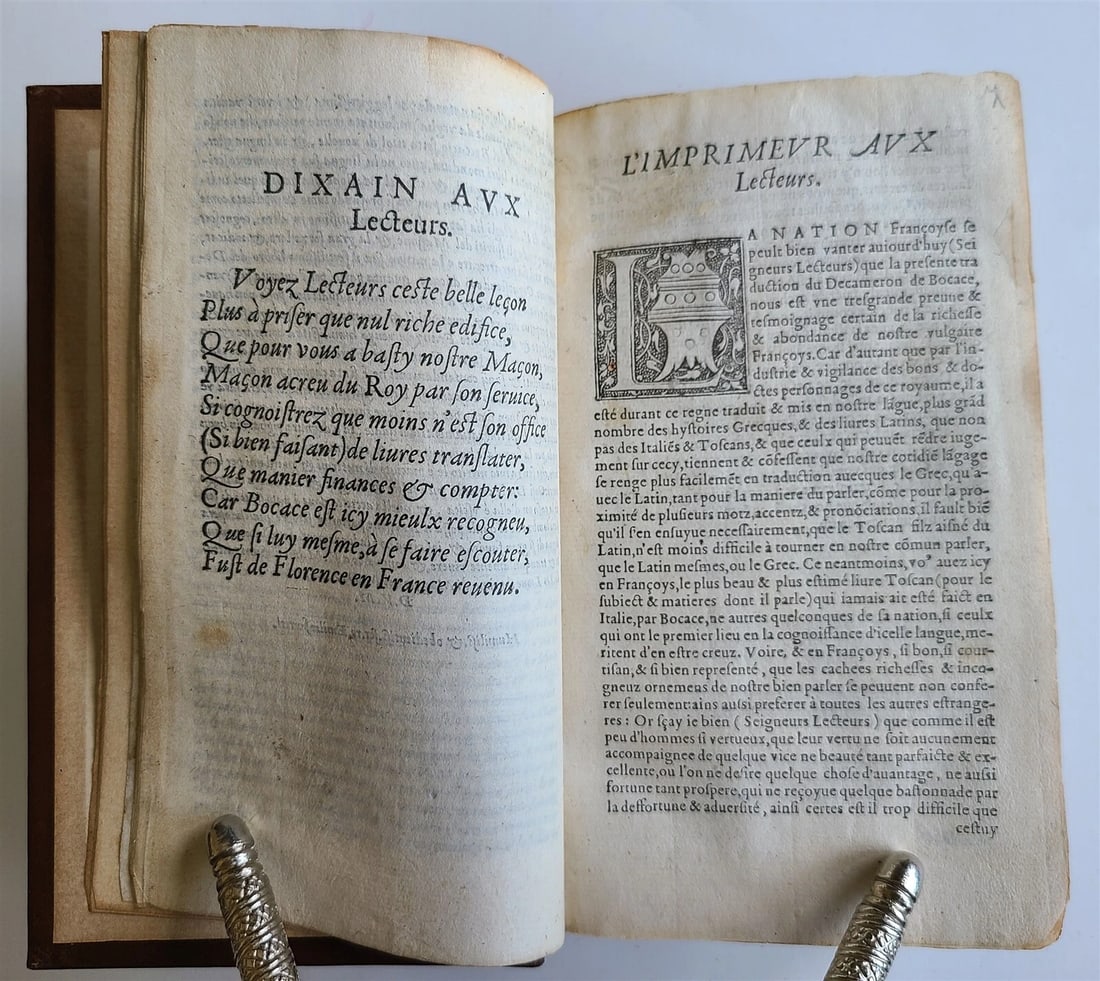 1556 LE DECAMERON by Giovanni BOCCACCIO antique RARE 16th CENTURY - 5