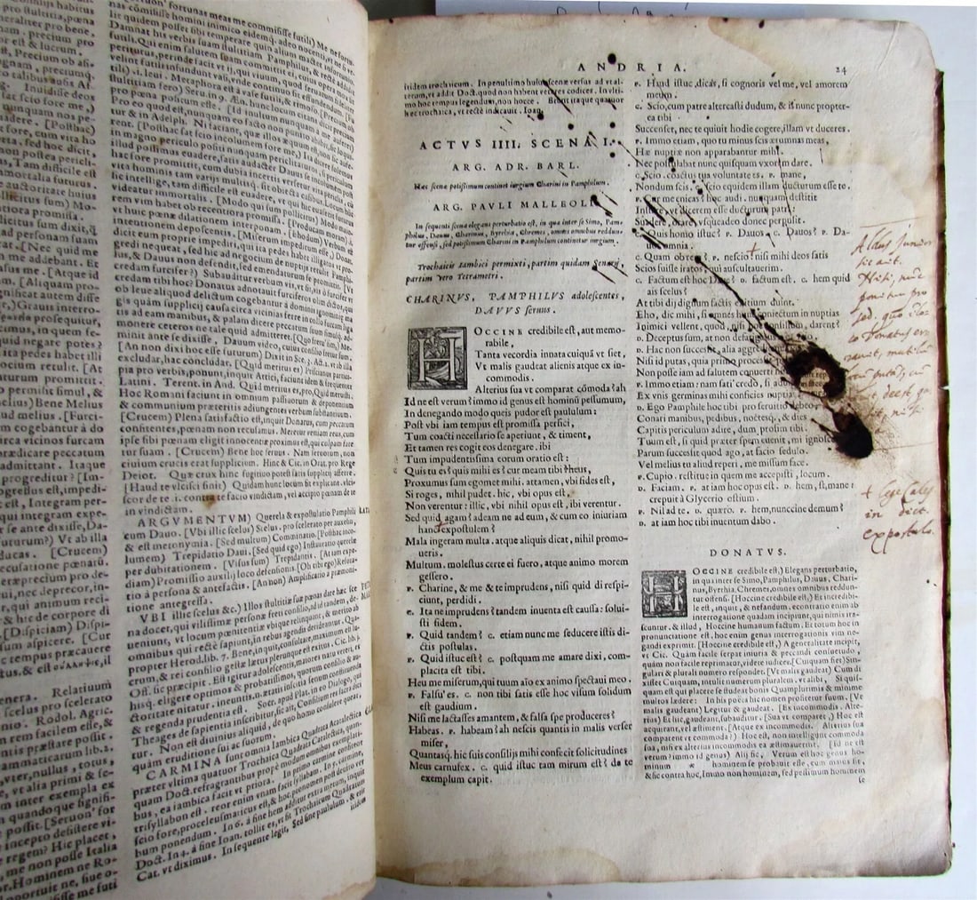 1567 COMOEDIAE SEX by TERENCE ILLUSTRATED VELLUM BINDING ANTIQUE 16th CENTURY - 9