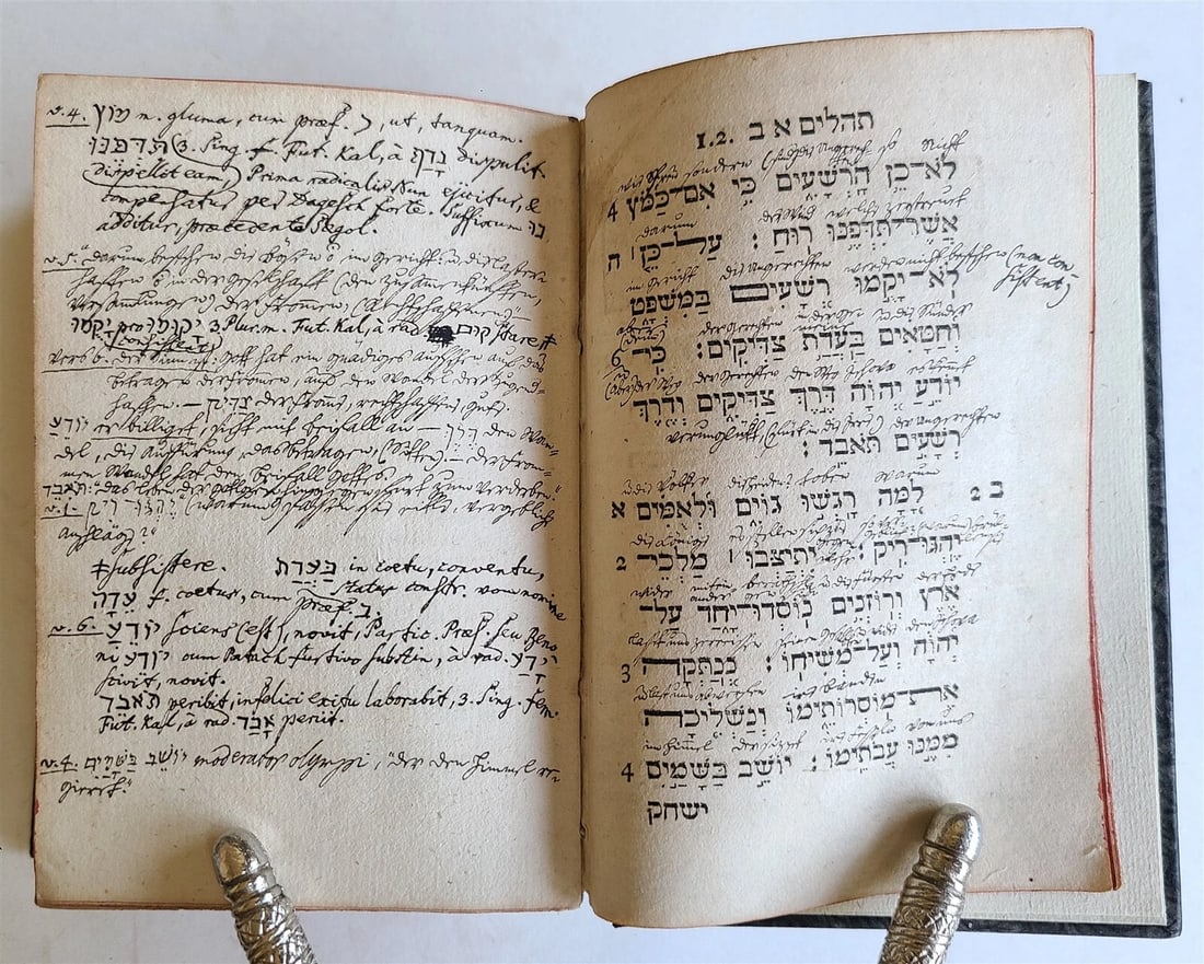 1738 PSALTERIUM in HEBREW Sepher Tehilim ANTIQUE Judaica PSALM BOOK Bible - 6