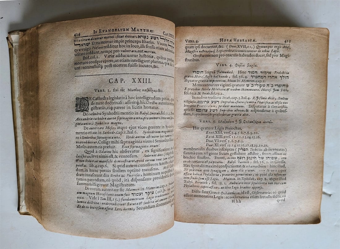 1675 Horae Hebraicae et Talmudicae by John Lightfoot antique JUDAICA - 8