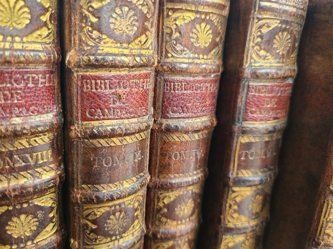1749 BIBLIOTHEQUE DE CAMPAGNE 19 VOLUMES antique in FRENCH DECORATIVE BOUND - 4