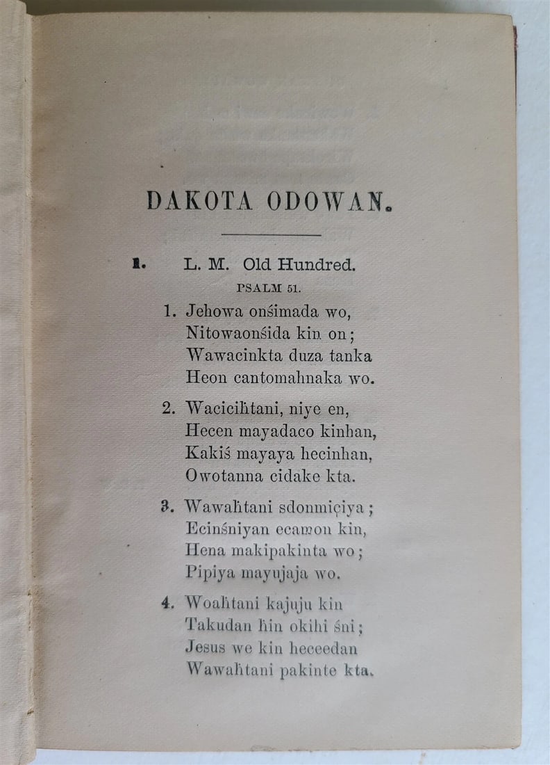 1890s BIBLE PSALMS HYMNS in DAKOTA INDIAN LANGUAGE antique AMERICANA rare - 4
