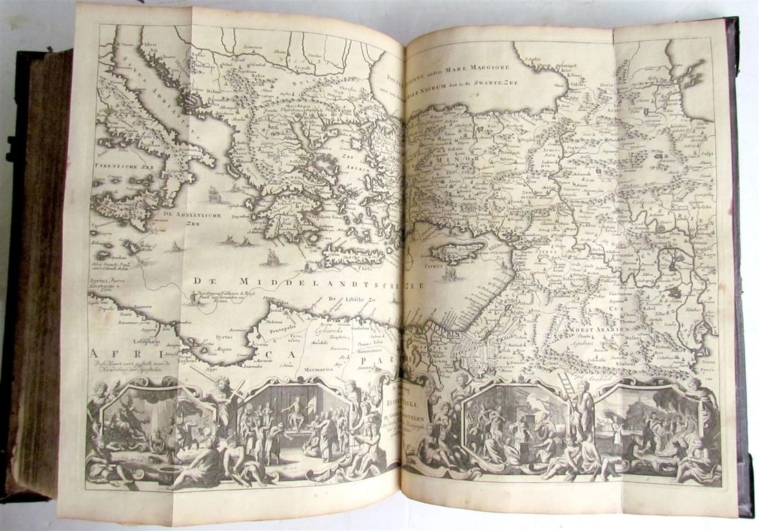 1738 BIBLE in DUTCH ILLUSTRATED w/ MAPS MASSIVE FOLIO in DUTCH antique BIBLIA - 11
