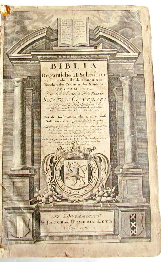 1738 BIBLE in DUTCH ILLUSTRATED w/ MAPS MASSIVE FOLIO in DUTCH antique BIBLIA - 5