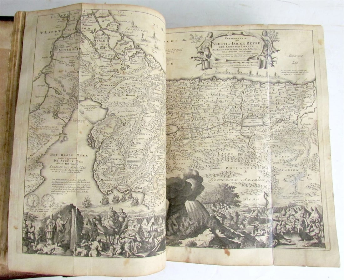 1738 BIBLE in DUTCH ILLUSTRATED w/ MAPS MASSIVE FOLIO in DUTCH antique BIBLIA - 7