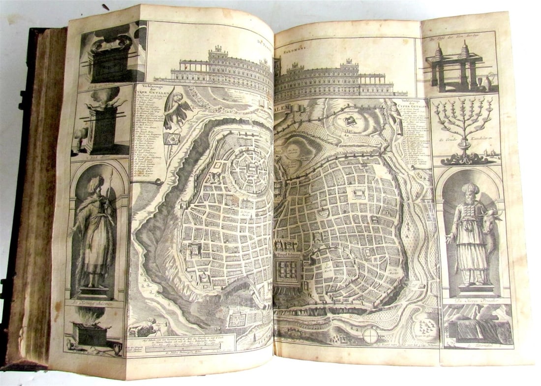 1738 BIBLE in DUTCH ILLUSTRATED w/ MAPS MASSIVE FOLIO in DUTCH antique BIBLIA - 8