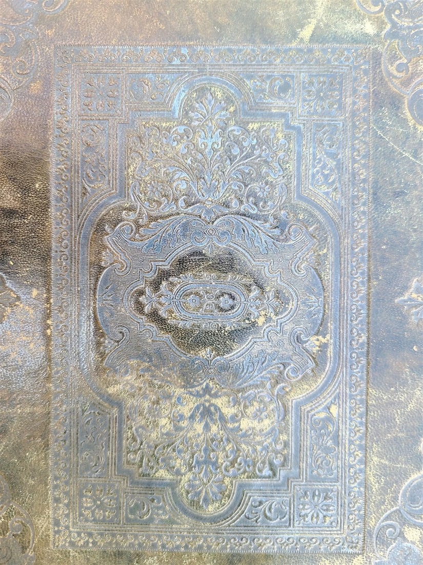 19th century ARABIC EMBOSSED LEATHER BINDING antique ISLAMIC BOOK ILLUSTRATED - 3