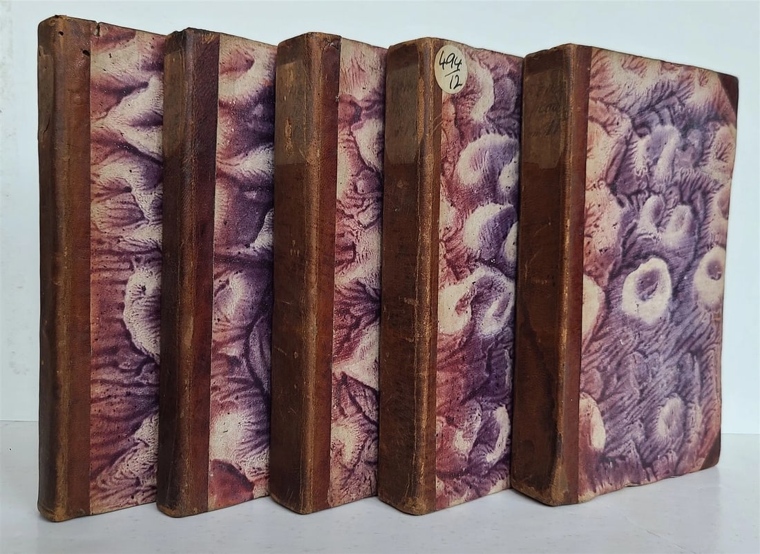 1713 ROME MODERNE antique ILLUSTRATED 5 VOLUMES: Title: 1713 ROME MODERNE antique ILLUSTRATED 5 VOLUMES Description: Deseine (Francois) Rome Moderne 5 VOLUMES (of 6) vol. 2-6 only, lacks vol. I Leiden, P. vander Aa; 1713 engraved plates including fo