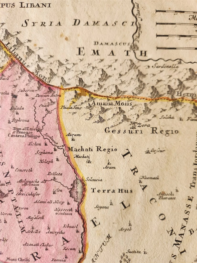 1710 PALESTINE antique MAP by J. HOMANN rare Judaea seu Palaestina - 5
