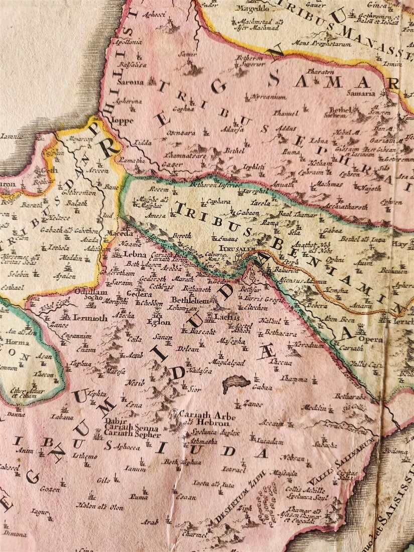 1710 PALESTINE antique MAP by J. HOMANN rare Judaea seu Palaestina - 6