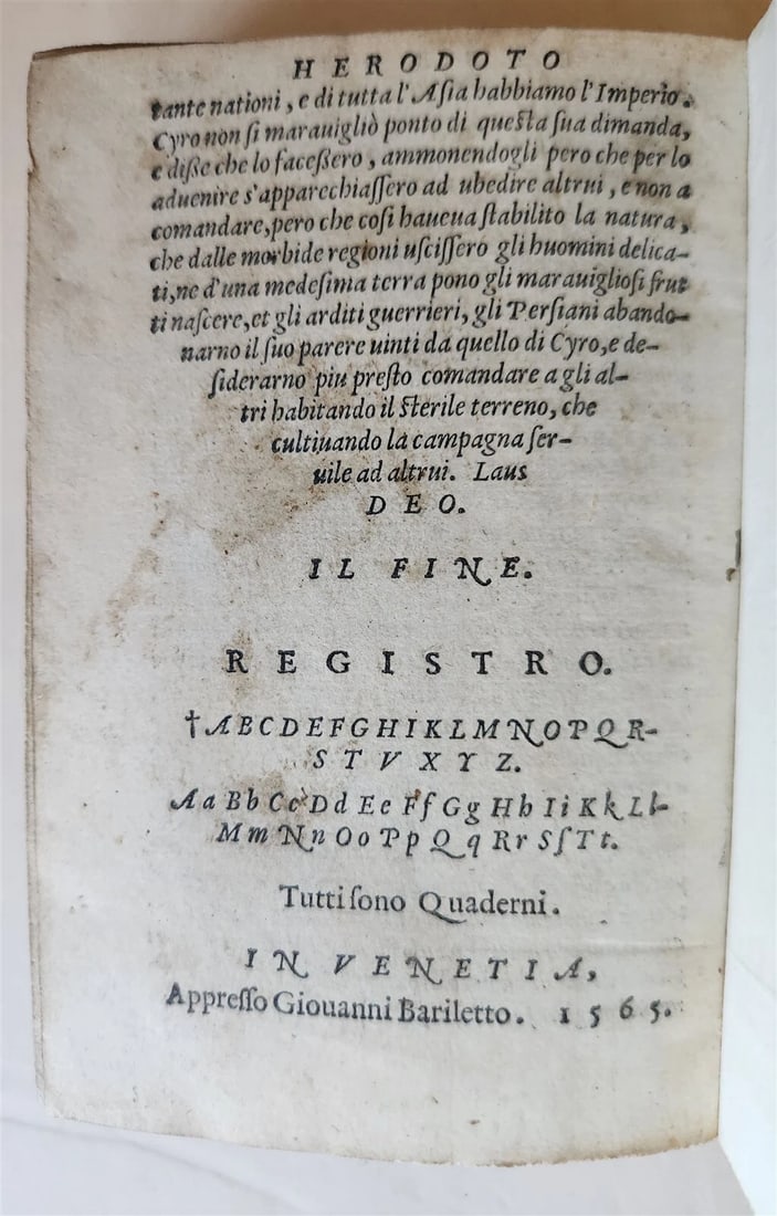 1565 HERODOT HISTORY GREECE & PERSIA WAR antique DELLE GUERRE DE GRECI et PERSI - 6