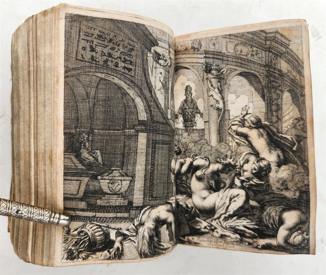 1689 ILLUSTRATED THEATRE PLAYS antique IBRAHIM SULTAN CLEOPATRA AGRIPPINA vellum (1 of 13)