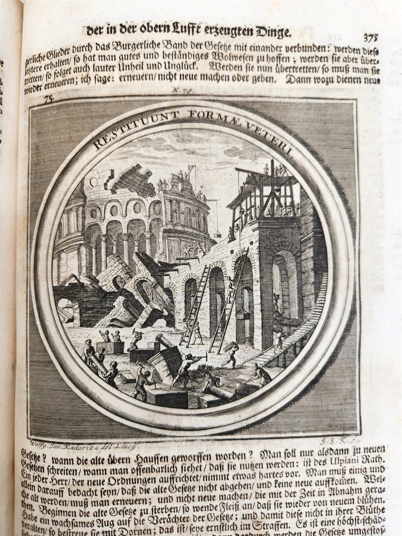 1712 METEOROLOGIA illustrated w/ 83 ENGRAVINGS antique in GERMAN VELLUM FOLIO - 12