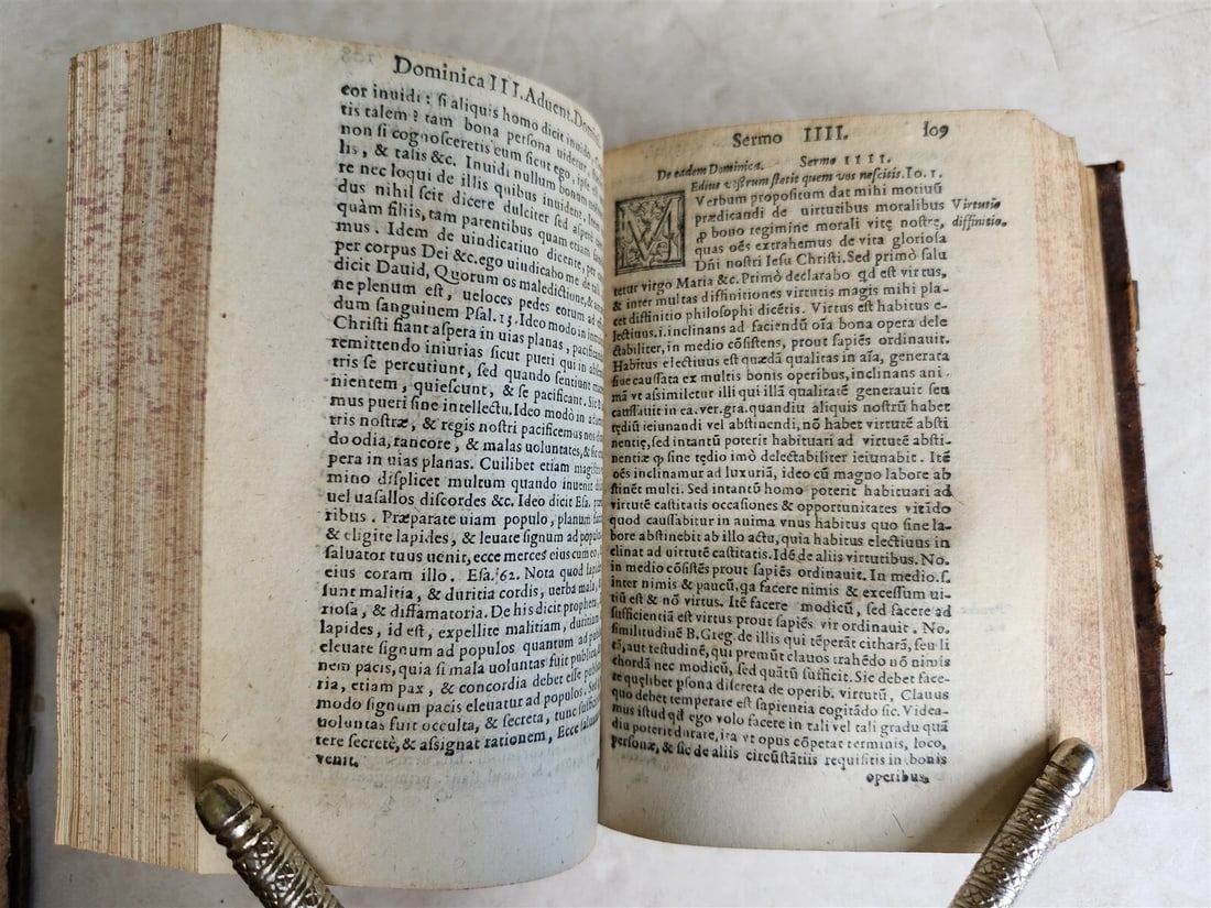 1573 SERMONS by San Vincenzo Ferrreri 2 VOLUMES antique 16th CENTURY in LATIN - 8