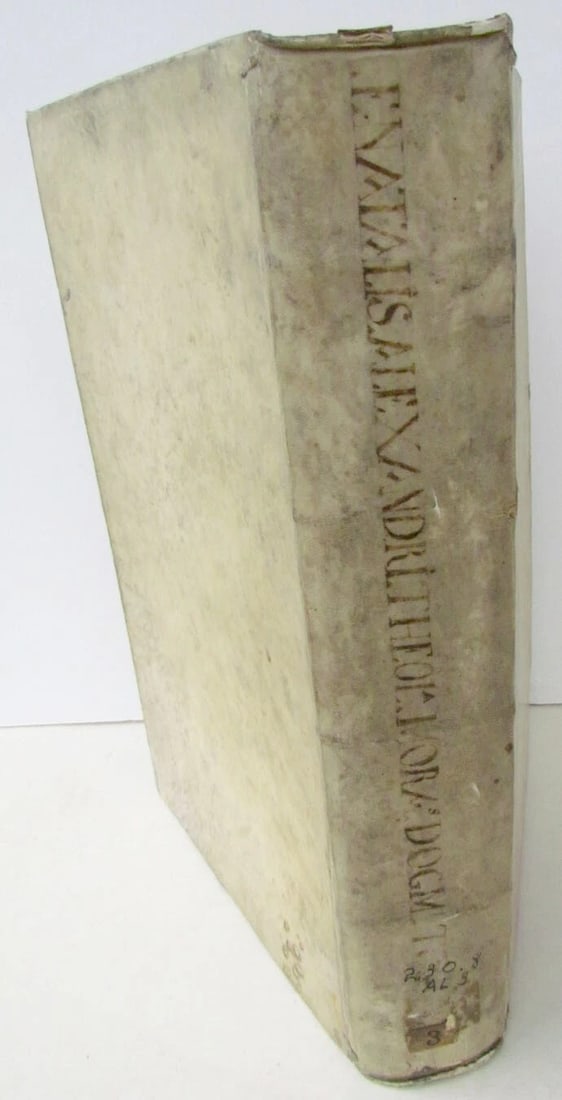 1698 2 VOLUMES ANTIQUE VELLUM FOLIOS 9.5 x 13.5'' THEOLOGIA DOGMATICA - 3