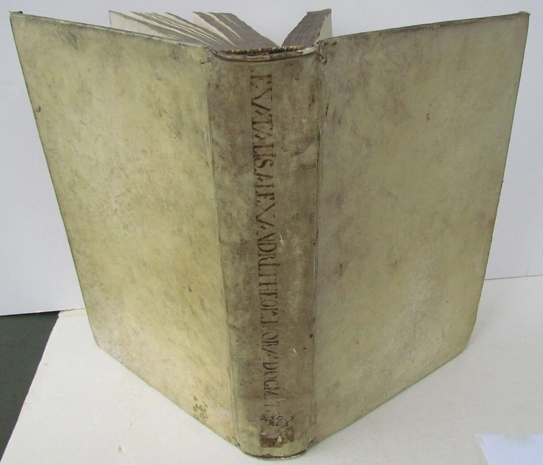 1698 2 VOLUMES ANTIQUE VELLUM FOLIOS 9.5 x 13.5'' THEOLOGIA DOGMATICA - 8