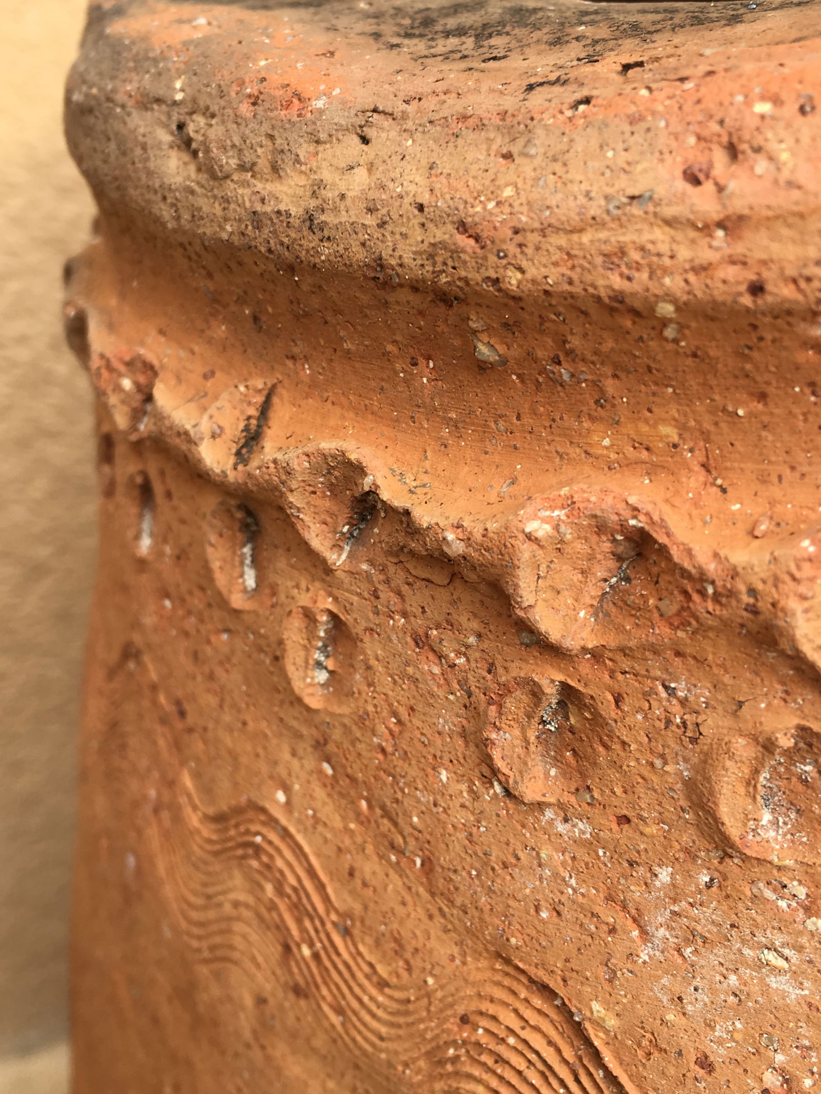 18th Century Large Terracotta Hand Carved French Biot Pot - 5