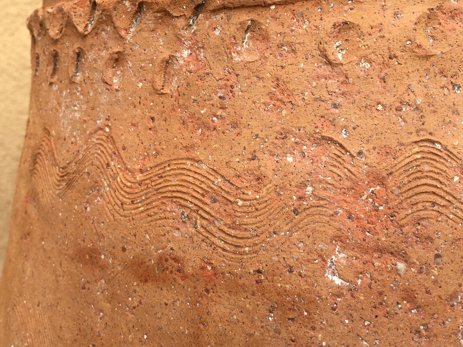 18th Century Large Terracotta Hand Carved French Biot Pot - 9