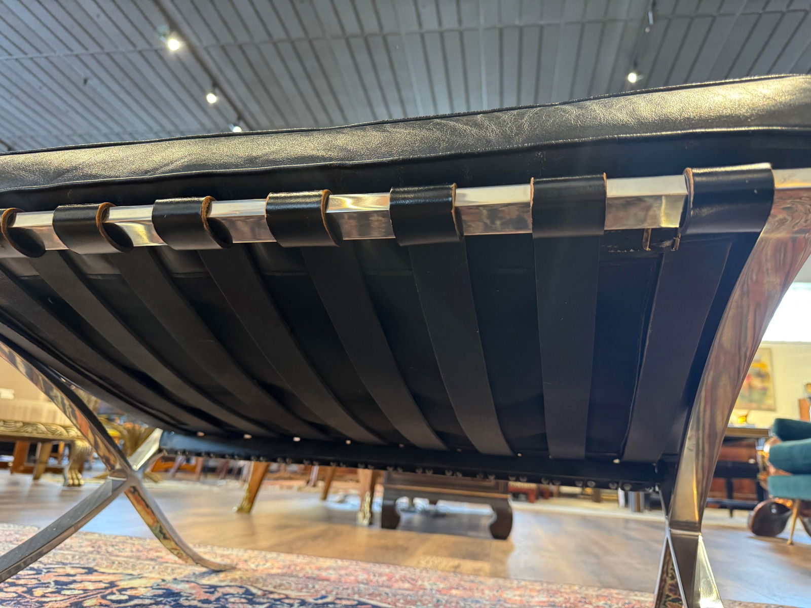 Mid 20th Century Ludwig Mies Van Der Rohe and Lilly Reich Barcelona Collection, 2 Chairs & 1 Ottoman - 6