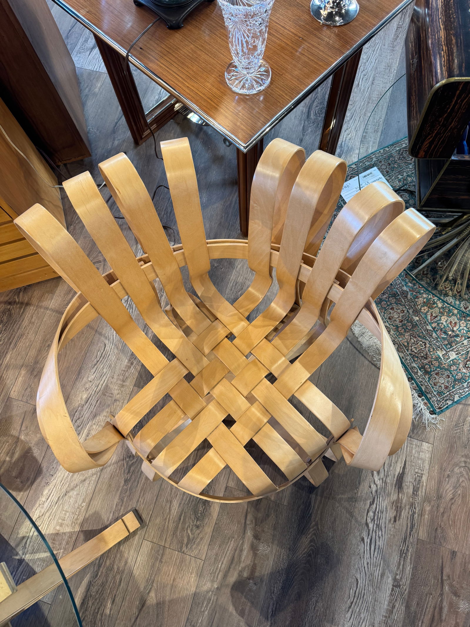 Frank Gehry Cross Check Chairs and Face Off Table Set of 3 - 7