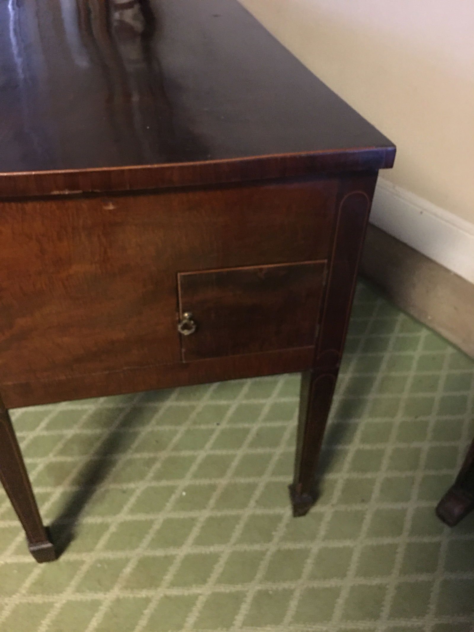 English Antique Bow Front Breakfront Sideboard - 3