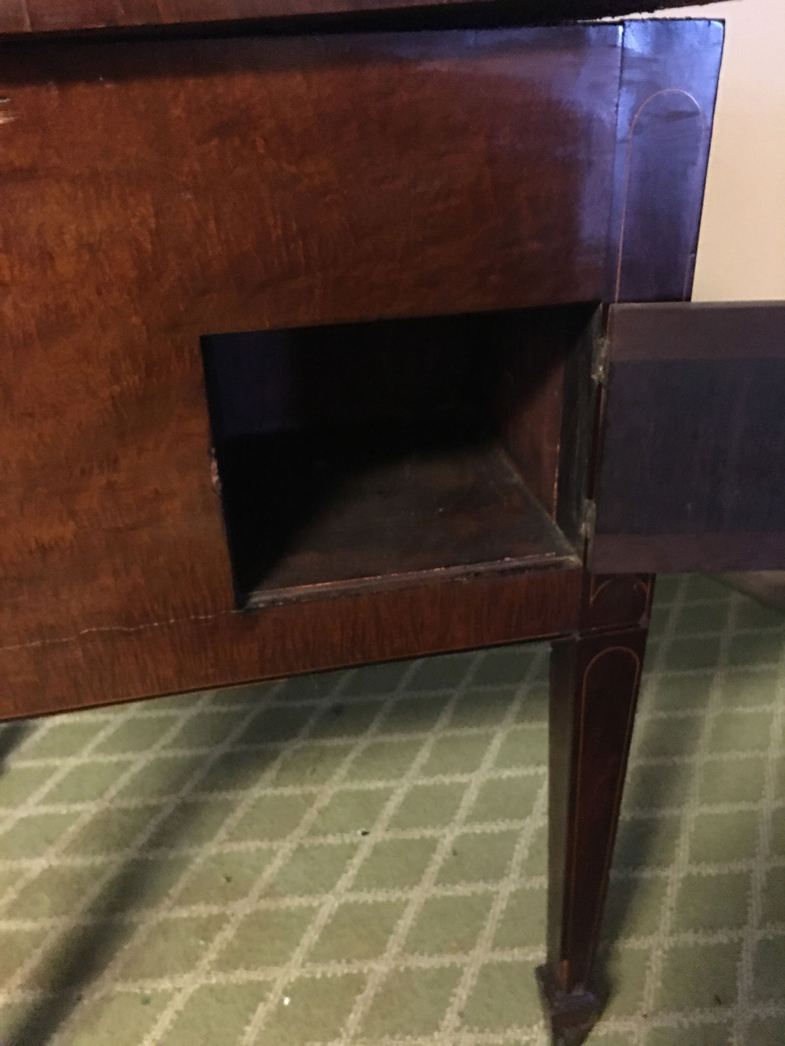 English Antique Bow Front Breakfront Sideboard - 5